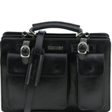 Tuscany Leather Tania - Læder dame håndtaske - Model stor i farven sort