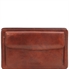 Tuscany Leather Denis - Eksklusiv læder handy wrist taske for man i farven brun