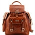 Tuscany Leather Pechino - Læder rygsæk i farven lyse brun
