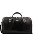 Tuscany Leather Berlin - Rejsetaske i læder med stropper - Model stor i farven sort