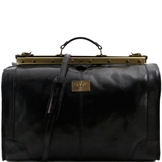 Tuscany Leather Madrid - Gladstone læder taske - Model stor i farven sort