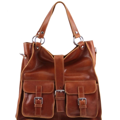 Tuscany Leather Melissa - Lady læder taske i farven lyse brun